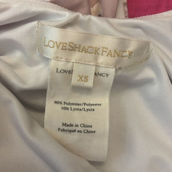 LoveShackFancy Pink and White floral print Swimsuit, XS - Picture 6 of 6